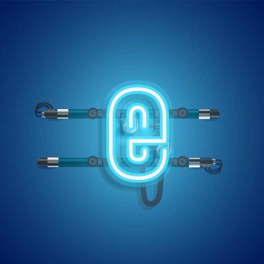 Teller ve konsol ile gerçekçi neon karakter, vektör illustra