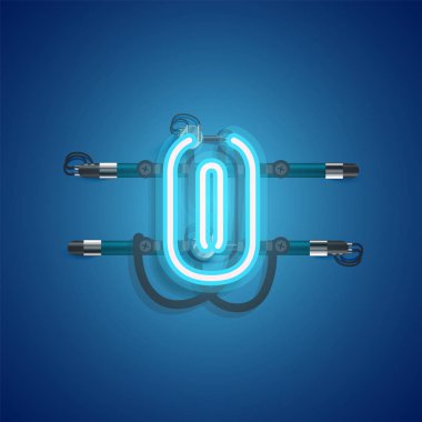 Teller ve konsol ile gerçekçi neon karakter, vektör illustra