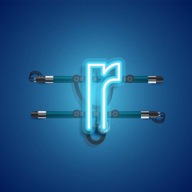 Teller ve konsol ile gerçekçi neon karakter, vektör illustra