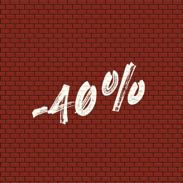 Hoge gedetailleerde bakstenen muur met percentage, vector illustratie — Stockvector