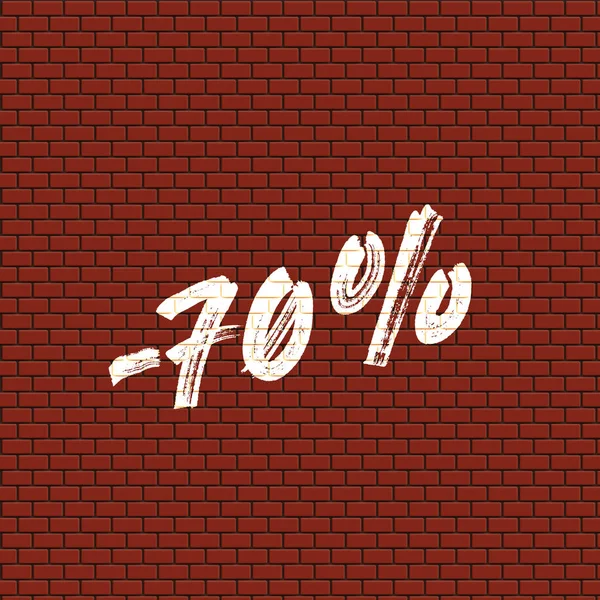 Hoge gedetailleerde bakstenen muur met percentage, vector illustratie — Stockvector