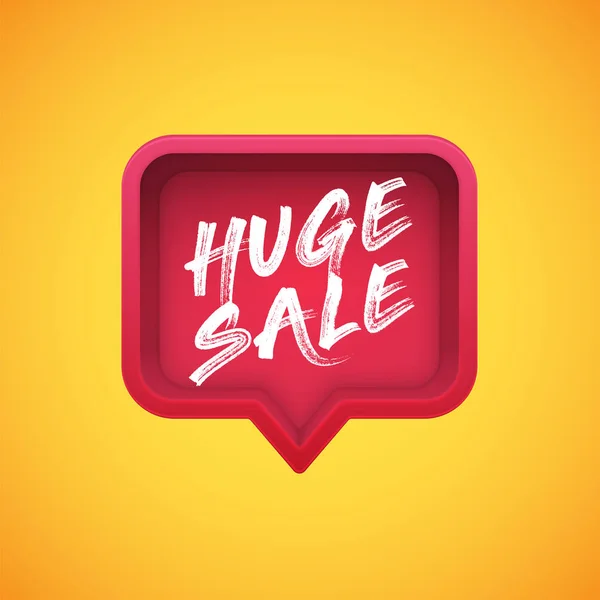 High-detailed red speech bubble with 'HUGE SALE' title, vector i — Stock Vector