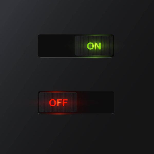 Realistic switches for web usage, vector illustration