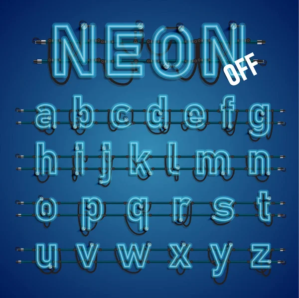 Realistické Neonové Písmo Dráty Konzole Vektorové Ilustrace — Stockový vektor