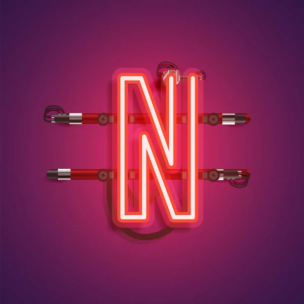 Reális neon karakter vezetékek és a konzol, vektor Illustra — Stock Vector