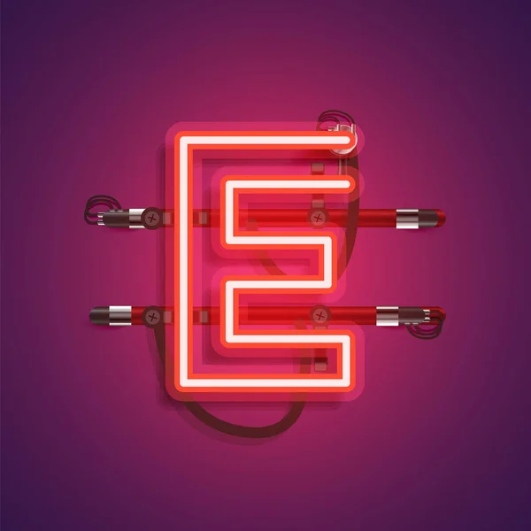 Teller ve konsol ile gerçekçi neon karakter, vektör illustra — Stok Vektör