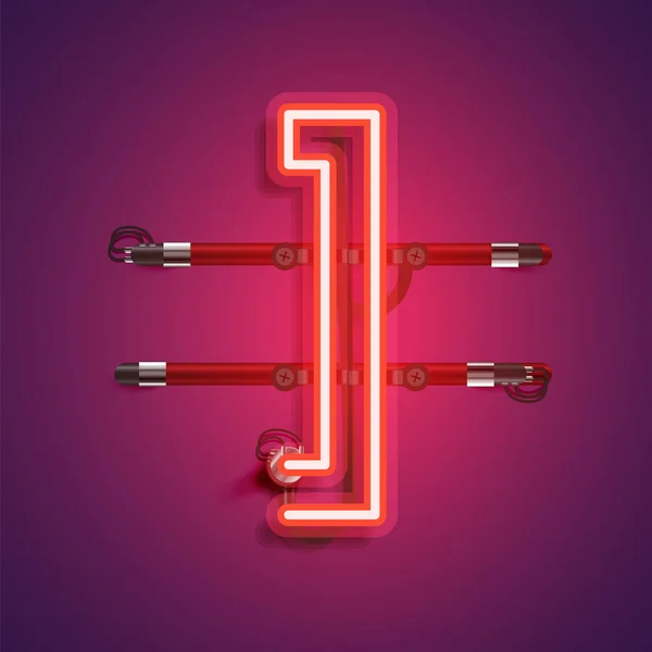 Realistinen neon merkki johdot ja konsoli, vektori Illtra — vektorikuva