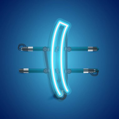 Teller ve konsol ile gerçekçi neon karakter, vektör illustra