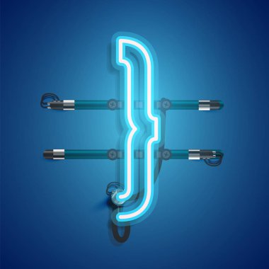 Teller ve konsol ile gerçekçi neon karakter, vektör illustra