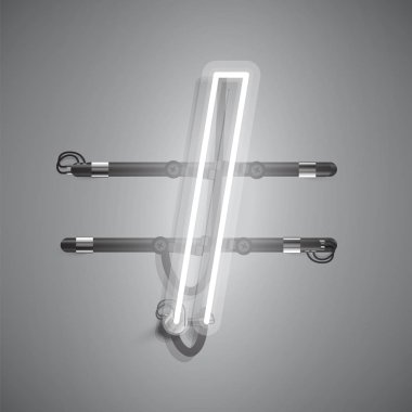 Teller ve konsol ile gerçekçi neon karakter, vektör illüstrasyon