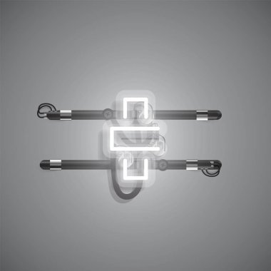 Teller ve konsol ile gerçekçi neon karakter, vektör illüstrasyon