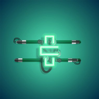 Teller ve konsol ile gerçekçi neon karakter, vektör illüstrasyon