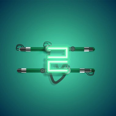 Teller ve konsol ile gerçekçi neon karakter, vektör illüstrasyon