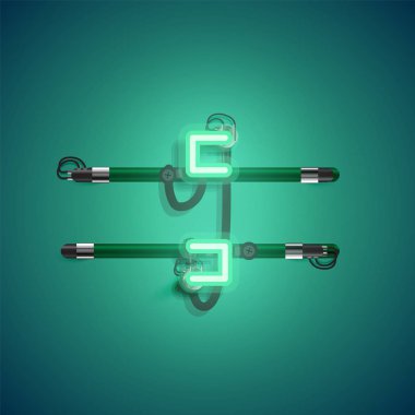 Teller ve konsol ile gerçekçi neon karakter, vektör illüstrasyon