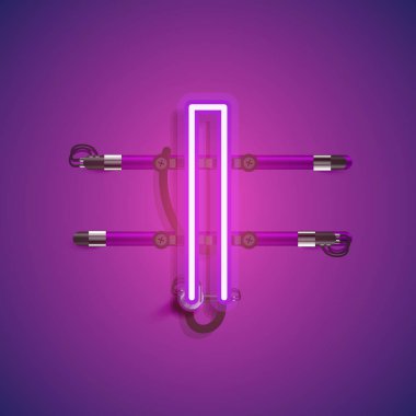 Teller ve konsol ile gerçekçi neon karakter, vektör illüstrasyon