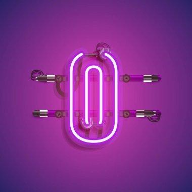 Teller ve konsol ile gerçekçi neon karakter, vektör illüstrasyon