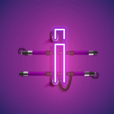 Teller ve konsol ile gerçekçi neon karakter, vektör illüstrasyon