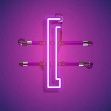 Teller ve konsol ile gerçekçi neon karakter, vektör illüstrasyon