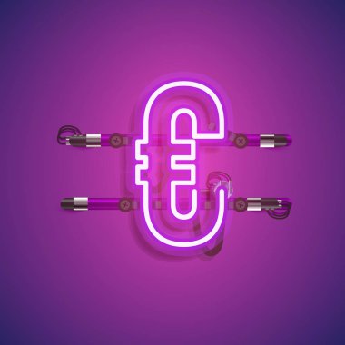 Teller ve konsol ile gerçekçi neon karakter, vektör illüstrasyon