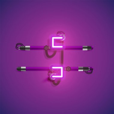 Teller ve konsol ile gerçekçi neon karakter, vektör illüstrasyon