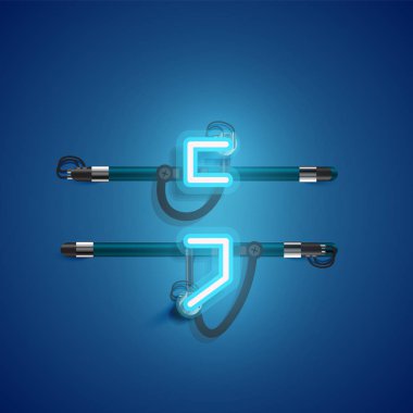 Teller ve konsol ile gerçekçi neon karakter, vektör illüstrasyon