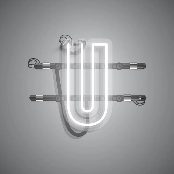 Teller ve konsol ile gerçekçi neon karakter, vektör illustra — Stok Vektör
