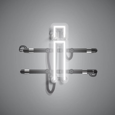 Teller ve konsol ile gerçekçi neon karakter, vektör illüstrasyon