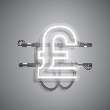 Teller ve konsol ile gerçekçi neon karakter, vektör illüstrasyon