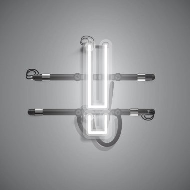 Teller ve konsol ile gerçekçi neon karakter, vektör illüstrasyon