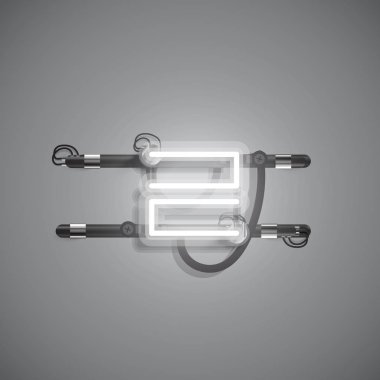 Teller ve konsol ile gerçekçi neon karakter, vektör illüstrasyon