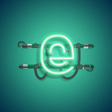 Teller ve konsol ile gerçekçi neon karakter, vektör illüstrasyon