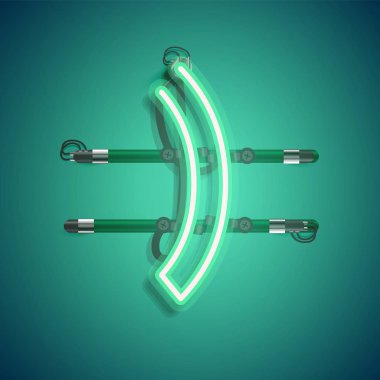 Teller ve konsol ile gerçekçi neon karakter, vektör illüstrasyon