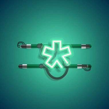 Teller ve konsol ile gerçekçi neon karakter, vektör illüstrasyon