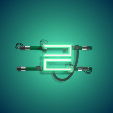 Teller ve konsol ile gerçekçi neon karakter, vektör illüstrasyon