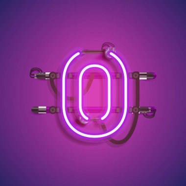 Teller ve konsol ile gerçekçi neon karakter, vektör illüstrasyon