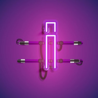 Teller ve konsol ile gerçekçi neon karakter, vektör illüstrasyon