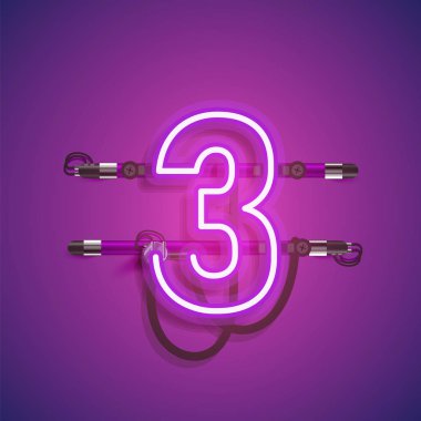 Teller ve konsol ile gerçekçi neon karakter, vektör illüstrasyon