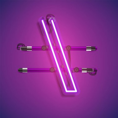 Teller ve konsol ile gerçekçi neon karakter, vektör illüstrasyon