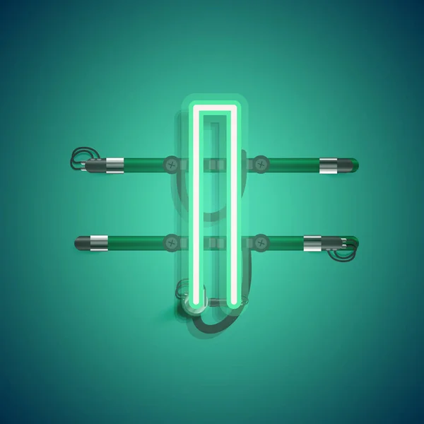 Realistische Neon karakter met draden en console, vector illustratie — Stockvector
