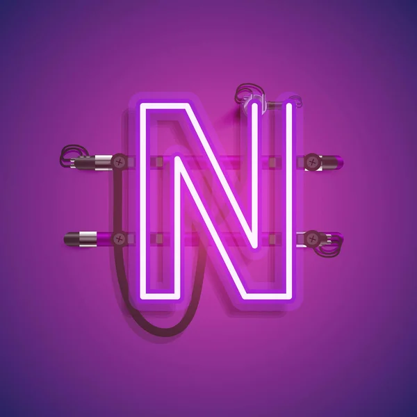 Realistyczny Neon z drutami i konsolą, ilustracja wektorowa — Wektor stockowy
