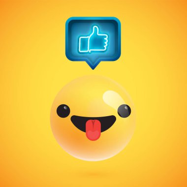 Başparmak yukarı işareti, vektör çizimi ile yüksek ayrıntılı ifade