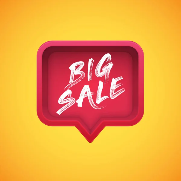 High-detailed red speech bubble with 'BIG SALE' title, vector illustration — Stock Vector