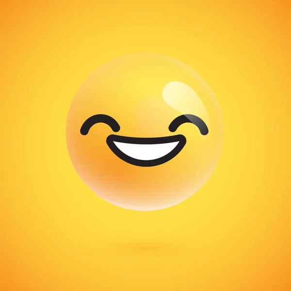 Emoticono amarillo lindo y detallado para la web, ilustración vectorial — Archivo Imágenes Vectoriales