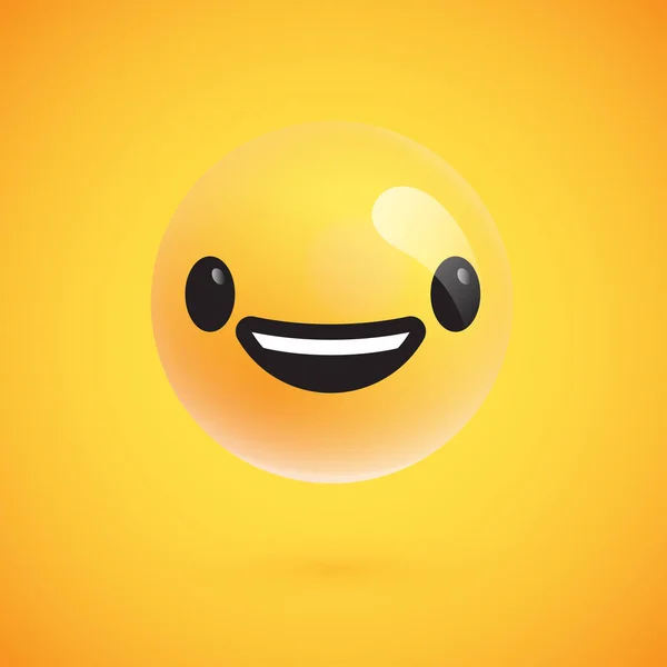 Cute high-detailed yellow emoticon for web, vector illustration — Stock Vector