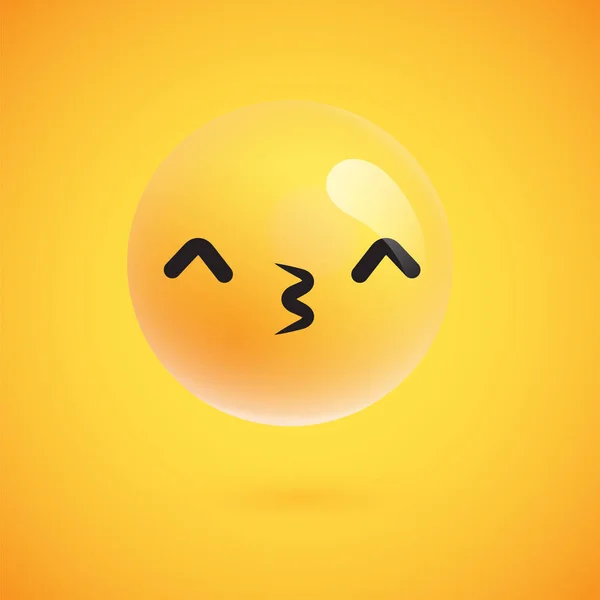 Cute wysokiej szczegółowe żółty emotikon dla www, wektor ilustracji — Wektor stockowy