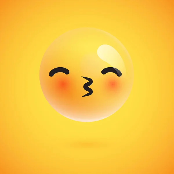 Drăguț emoticon galben detaliat pentru web, ilustrație vectorială — Vector de stoc