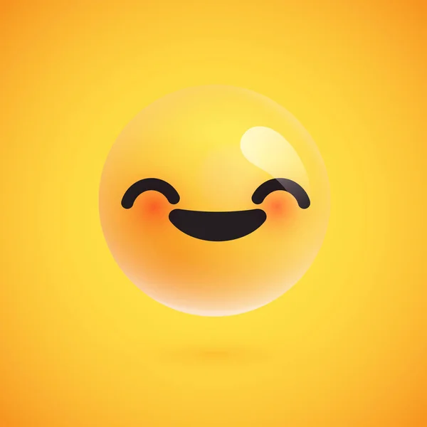 Cute high-detailed yellow emoticon for web, vector illustration — Stock Vector
