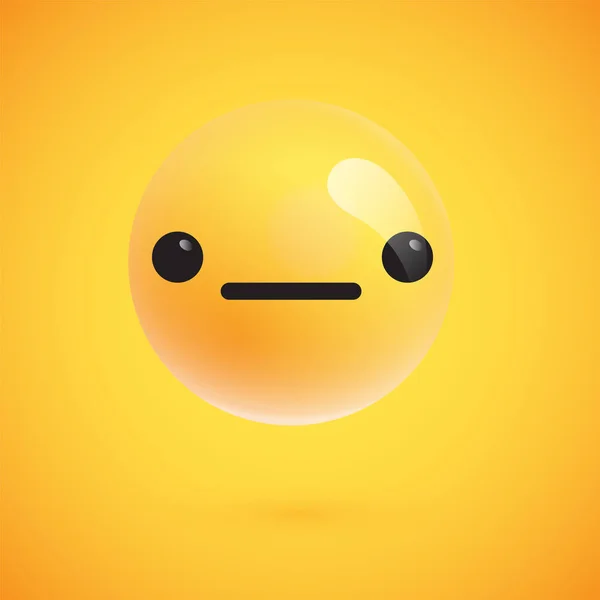 Emoticono amarillo lindo y detallado para la web, ilustración vectorial — Vector de stock