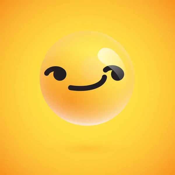 Cute wysokiej szczegółowe żółty emotikon dla www, wektor ilustracji — Wektor stockowy