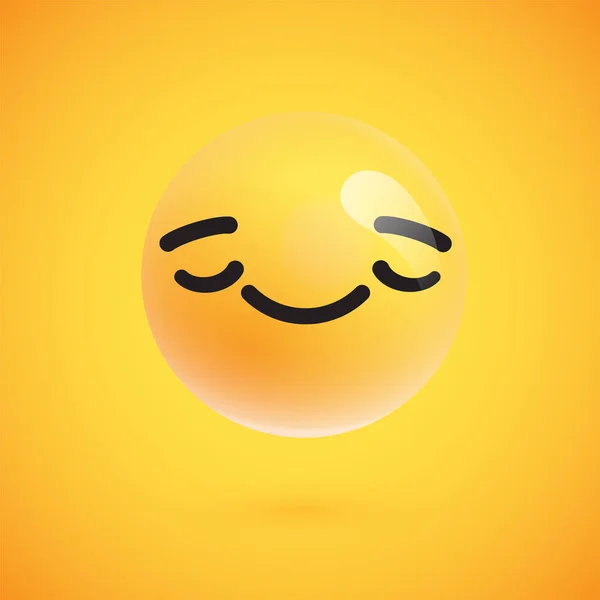 Emoticono amarillo lindo y detallado para la web, ilustración vectorial — Vector de stock